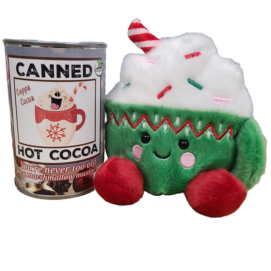 Canned Hot Cocoa - Hot Chocolate Mug Plush Gift in Can: Pop Top Lid