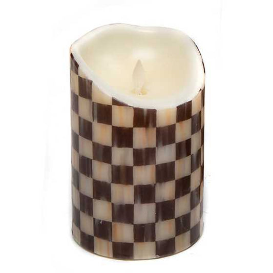 6" Flicker Courtly Check Candle