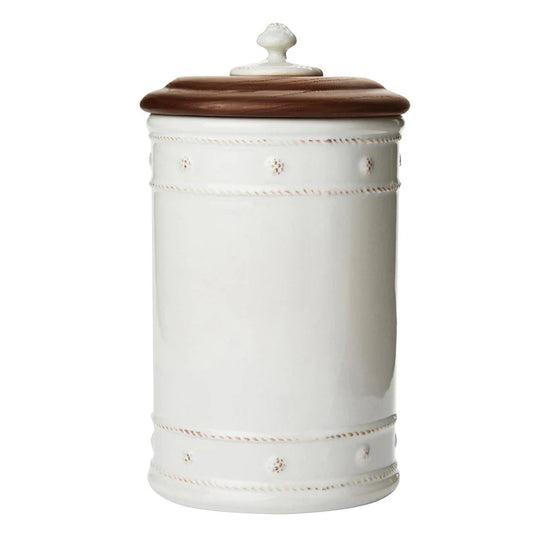 Juliska Berry & Thread 10" Canister with Wooden Lid - Whitewash