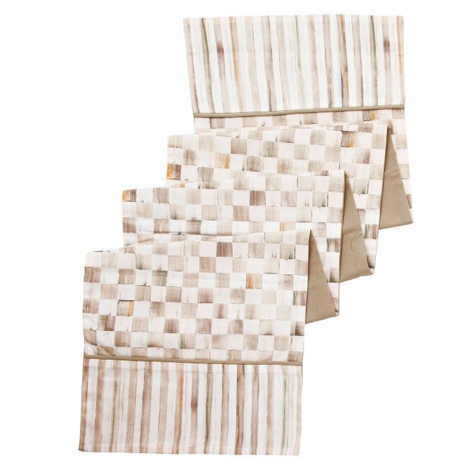 MacKenzie Childs Mocha Check Table Runner