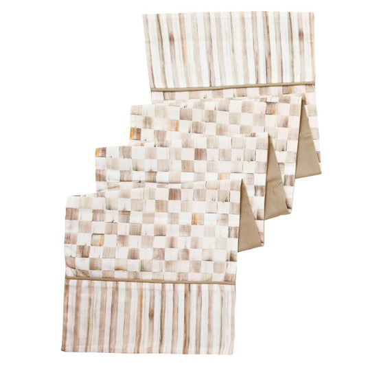 MacKenzie Childs Mocha Check Table Runner