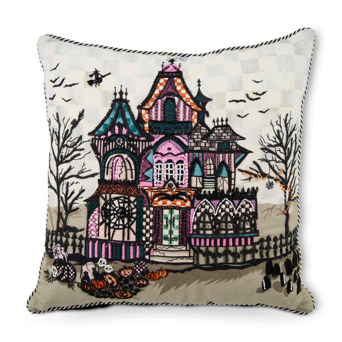 MacKenzie Childs Haunted House Throw Pillow