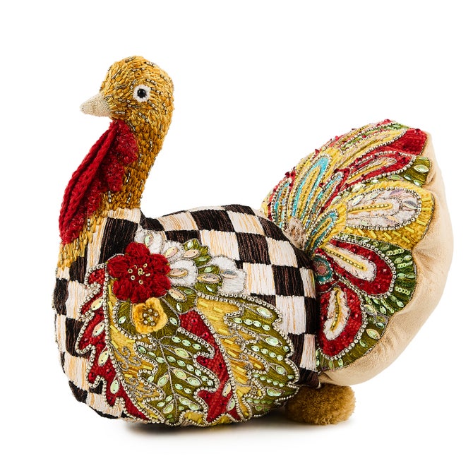 MacKenzie Childs Aurora Turkey Shaped Pillow