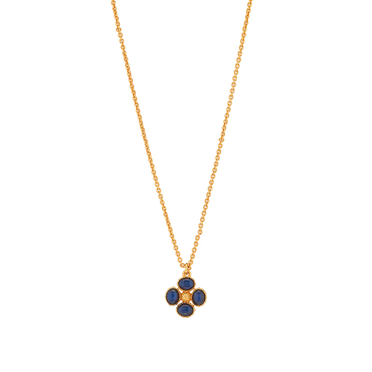 Capucine De Wulf Berry Clover Double Sided Charm Necklace, 16"+2" - Blue Labradorite