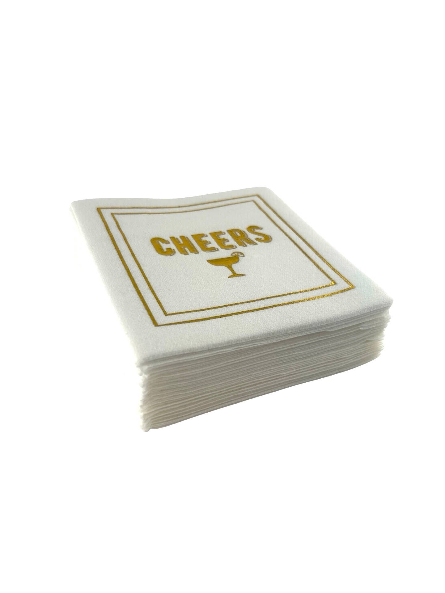 Maven Home Linen-Feel Cocktail Napkins, Cheers