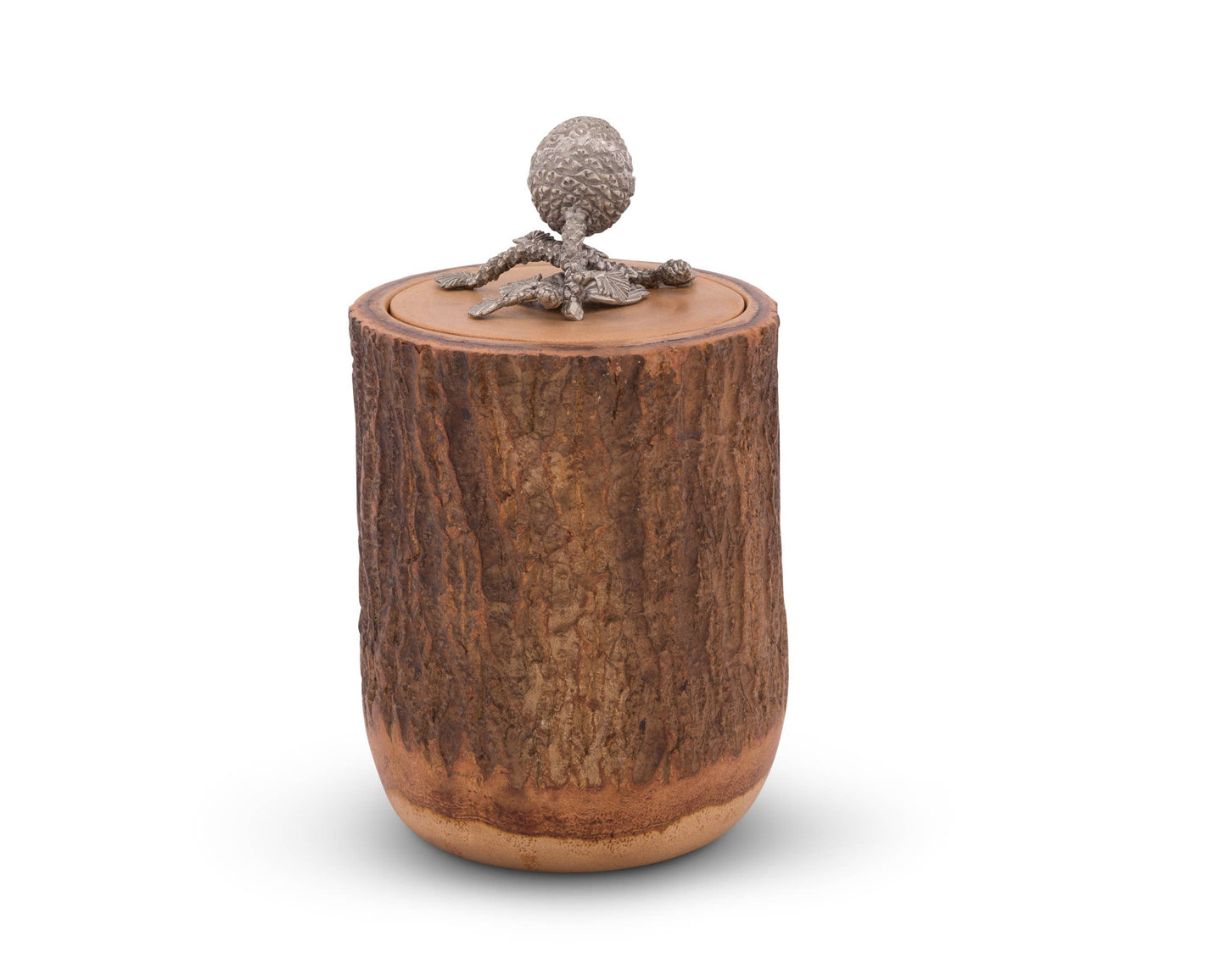 Pine Cone Wood Canister