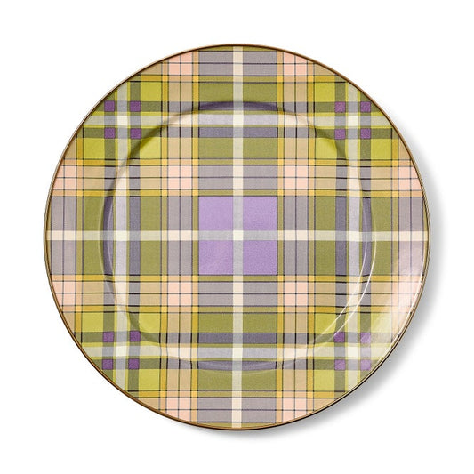 Mackenzie-Childs Tartan Violet Charger/Plate