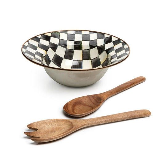 Mackenzie Childs Courtly Check Salad Serving Set