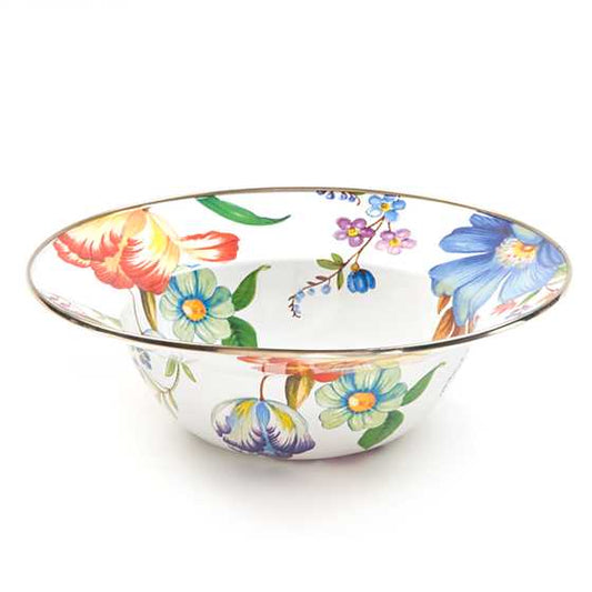 White Flower Market Serving Bowl