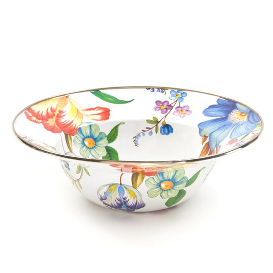 Mackenzie-childs White Flower Market Serving Bowl