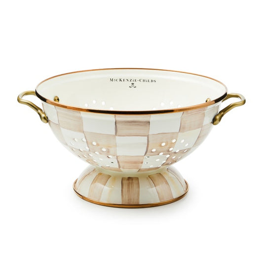 MacKenzie-Childs Mocha Check Colander
