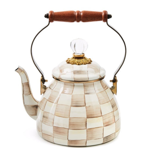 Mocha Check Tea Kettle