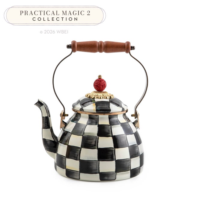 MacKenzie-Childs Courtly Check 2 Quart Tea Kettle