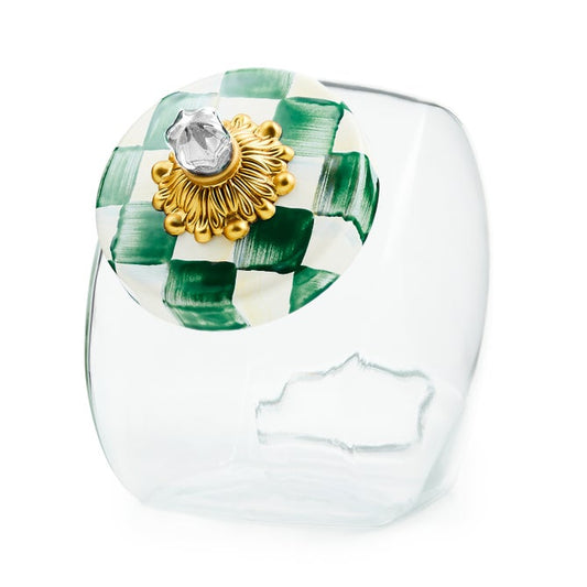 Emerald check sweets jar