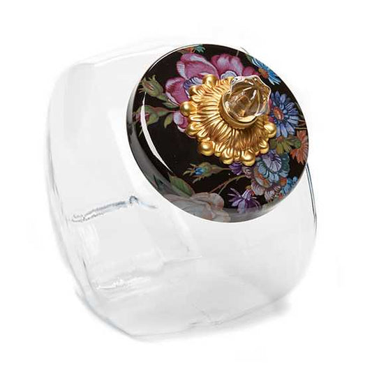 Sweets Jar with Flower Market Enamel Lid - Black