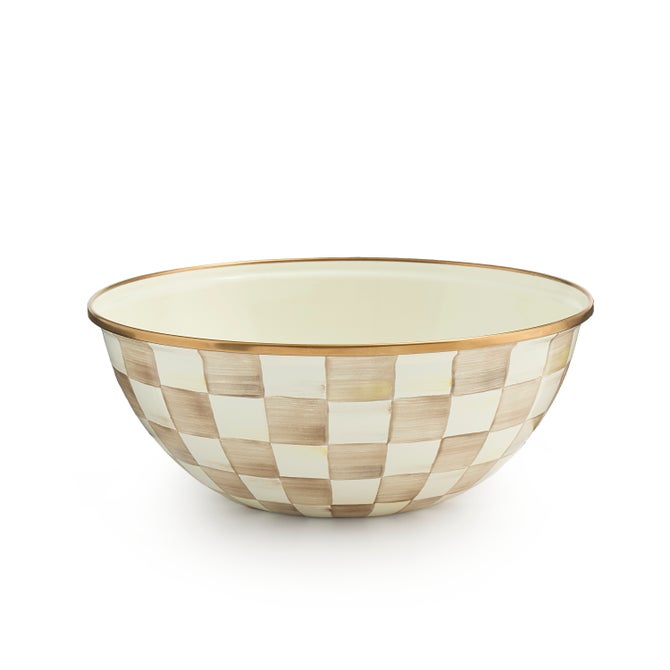 MacKenzie-Childs Mocha Check Medium Everyday Bowl