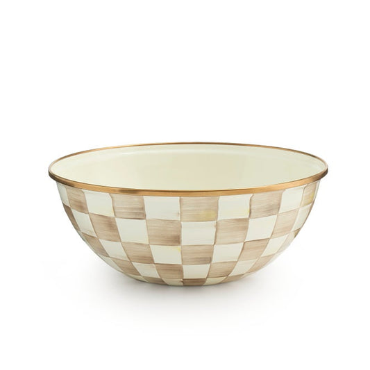 MacKenzie-Childs Mocha Check Medium Everyday Bowl