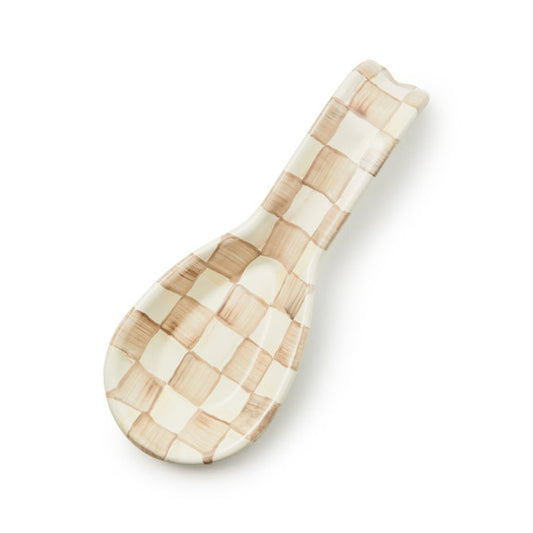 Mackenzie Childs Mocha Check Spoon Rest
