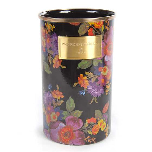 Black Flower Market Utensil Holder