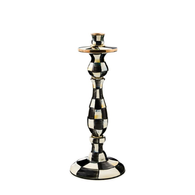 Courtly Check Medium Enamel Candlestick