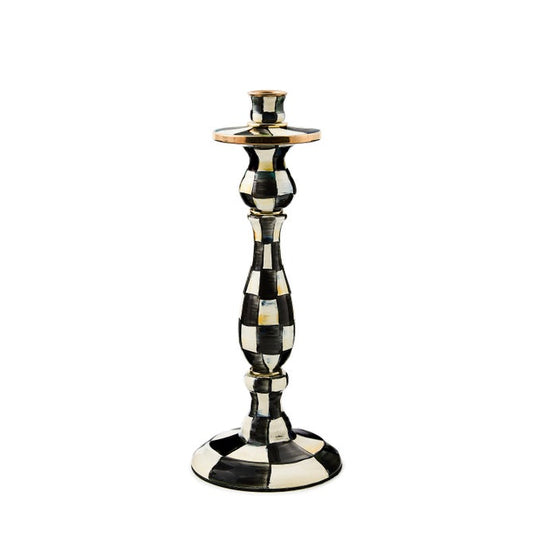 Courtly Check Medium Enamel Candlestick