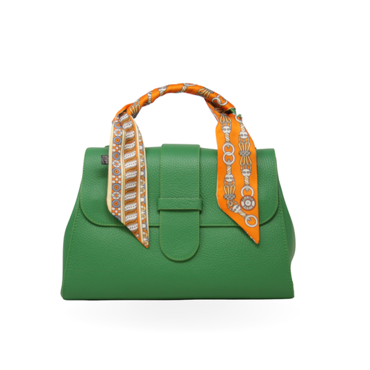 Italian Leather Handbag - Kelly Green