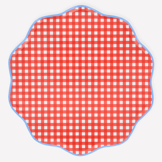 Meri Meri Red Gingham Dinner Plates