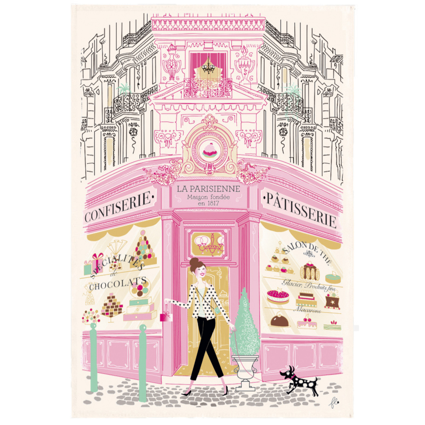 Parisian Shops Tea Towels: Patisserie