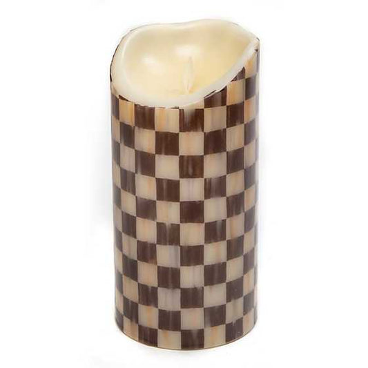 8" Flicker Courtly Check Candle