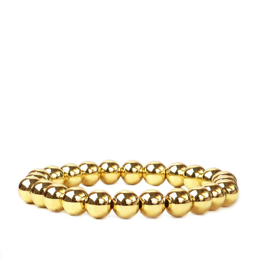 8 mm Bead Gold Bracelet