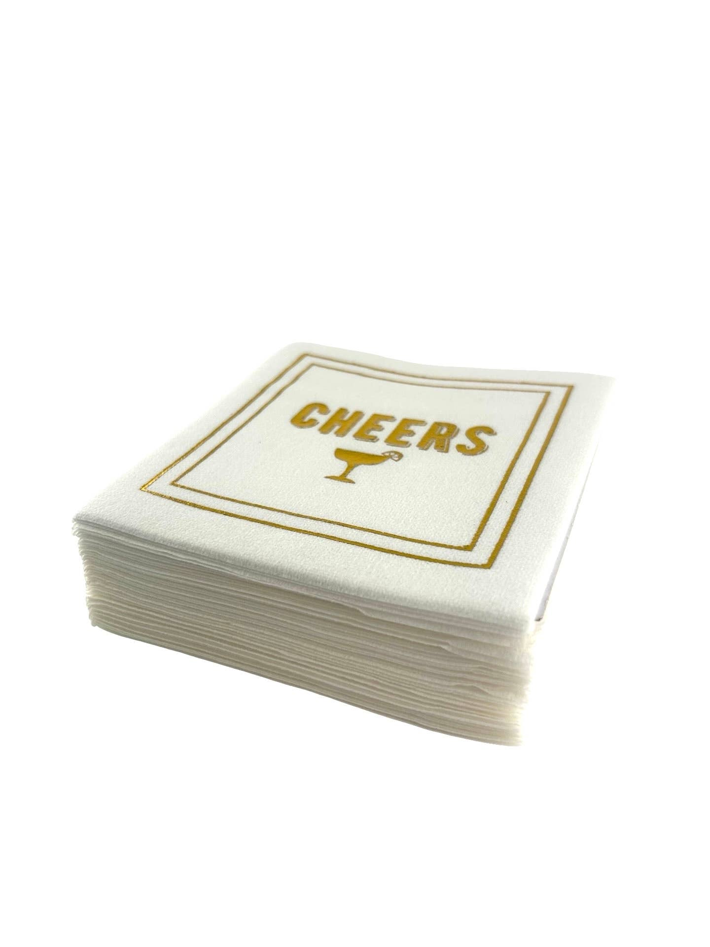 Maven Home Linen-Feel Cocktail Napkins, Cheers