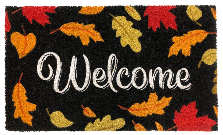 Welcome Leaves Natural Fiber Coir Doormat (Case Pack - 4)