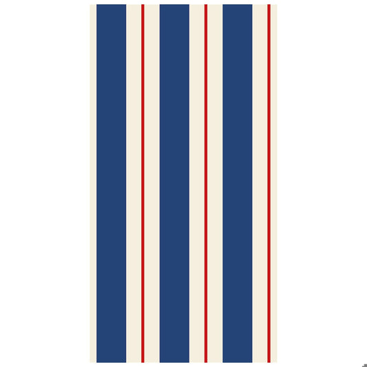 Hester & Cook Navy & Red Awning Stripe Guest Napkin - Pack of 16