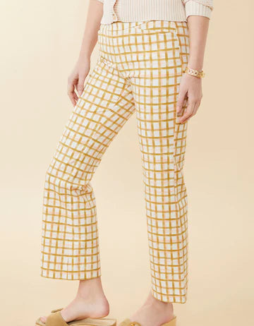 Maren Kick Flare Pant Calm Waters Plaid