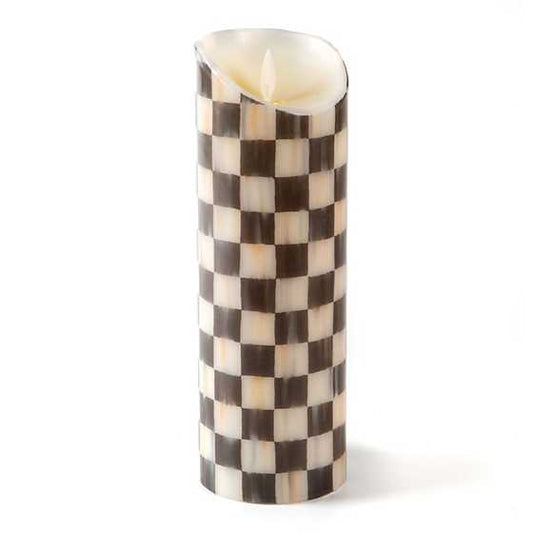 9" Flicker Courtly Check Candle