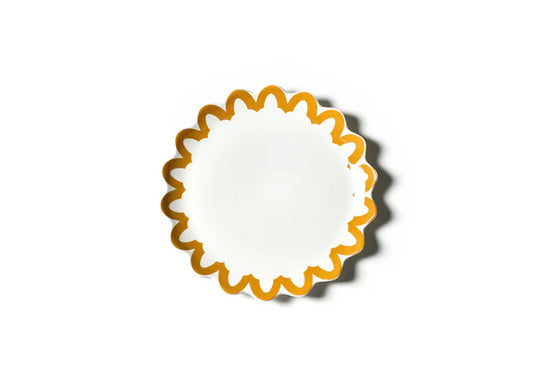 Brass Arabesque Trim Scallop Dinner Plate