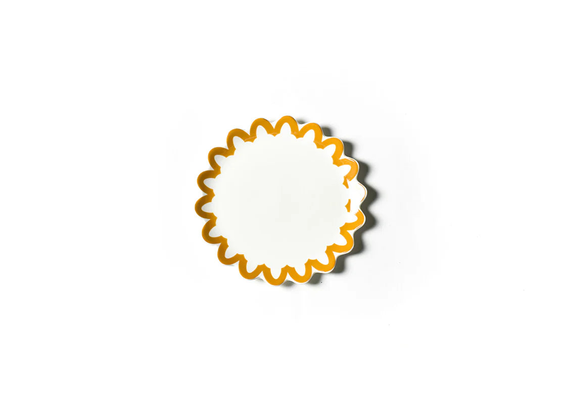 Brass Arabesque Trim Scallop Salad Plate