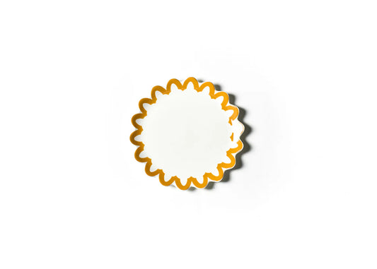 Brass Arabesque Trim Scallop Salad Plate