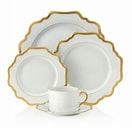 Antique Dinnerware Collection - White & Gold