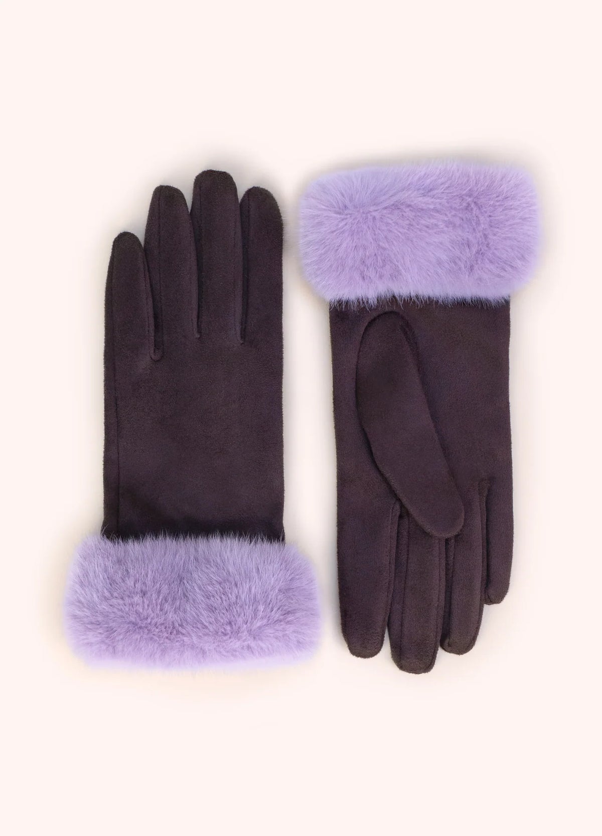 Powder Designs Bettina Faux Suede/Fur Gloves, Damson