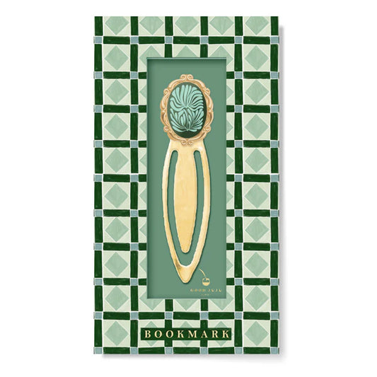 Good JuJu Ink Mosaic Botanical Green Metal Clip Bookmark
