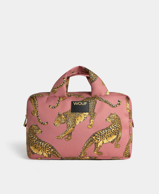 Wouf Blush Leopard Large Toiletry Bag