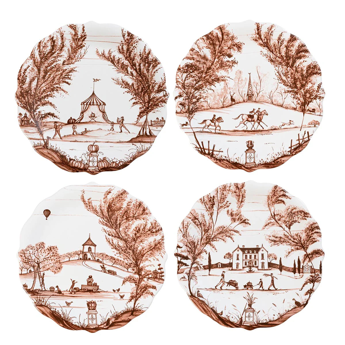 Sepia Country Estate Party Plate Set 4