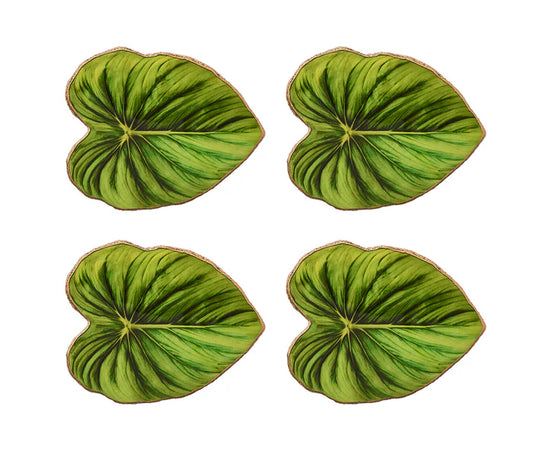 Tropicana Coasters in Green, Set of 4 in a Gift Box