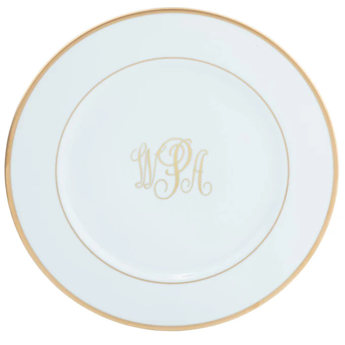 Pickard Signature Gold With Monogram Ultra White 5 piece Place Setting