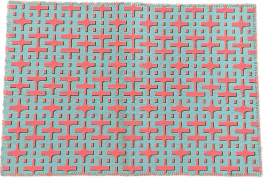 Nicolette Mayer Chiang Mai Pink & Blue Chenille Rectangle Rug - 20x30