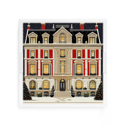 Christmas On Fifth Avenue Acrylic Square Decorative Tray - 15x15