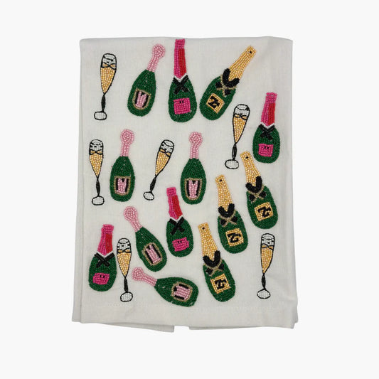 Saint Austin Company Champagne Beaded Tea Towel