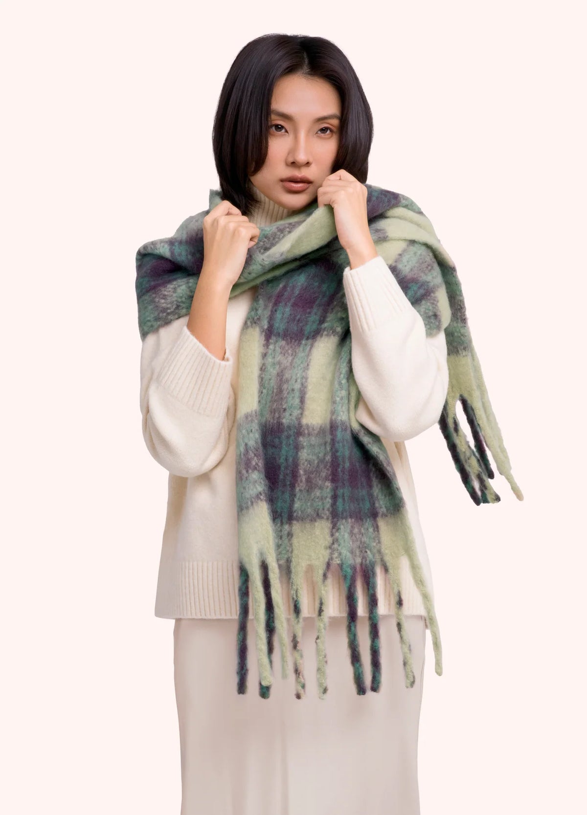 Powder Designs Flora Cosy Scarf, Damson Mix