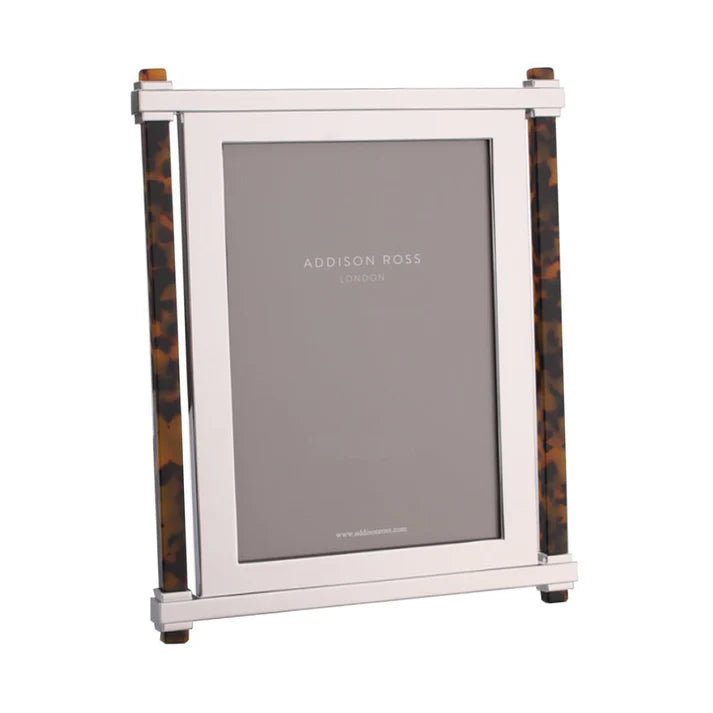 Faux Tortoiseshell & Silver Pillar 8x10 Frame